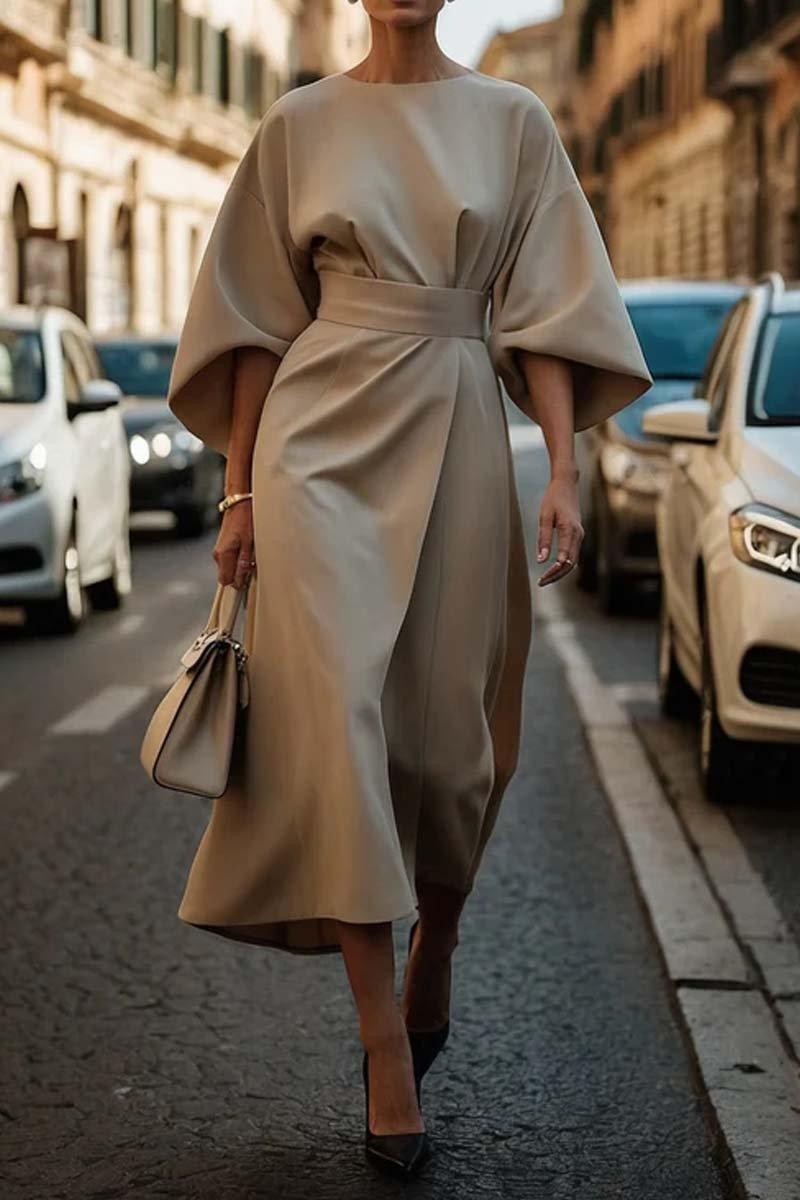 Robe Taille Élégante Uni