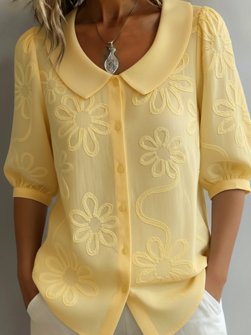 VIDAL BORDEAUX | BLOUSE D'ÉTÉ FLEURIE POUR FEMME