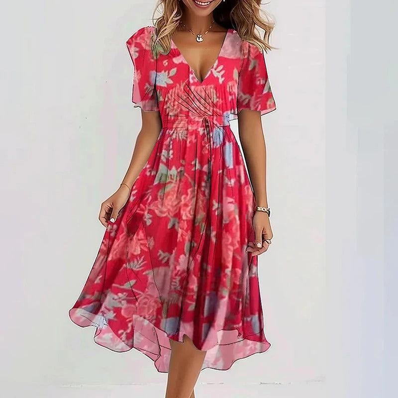 VIDAL BORDEAUX | ROBE ÉLÉGANTE RAYONNANTE POUR FEMMES