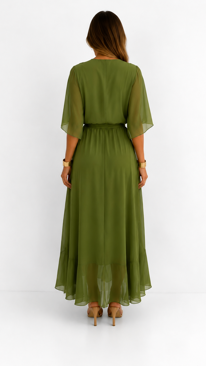 MOREAU LYON | ROBE EN CHIFFON À ENVELOPPER POUR FEMMES