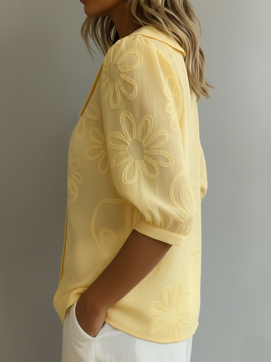 VIDAL BORDEAUX | BLOUSE D'ÉTÉ FLEURIE POUR FEMME