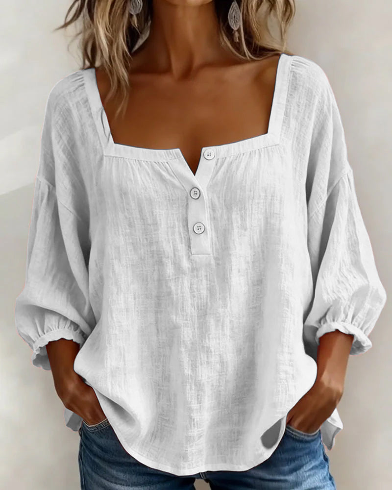 VIDAL BORDEAUX | BLOUSE À COL CARRE POUR FEMMES