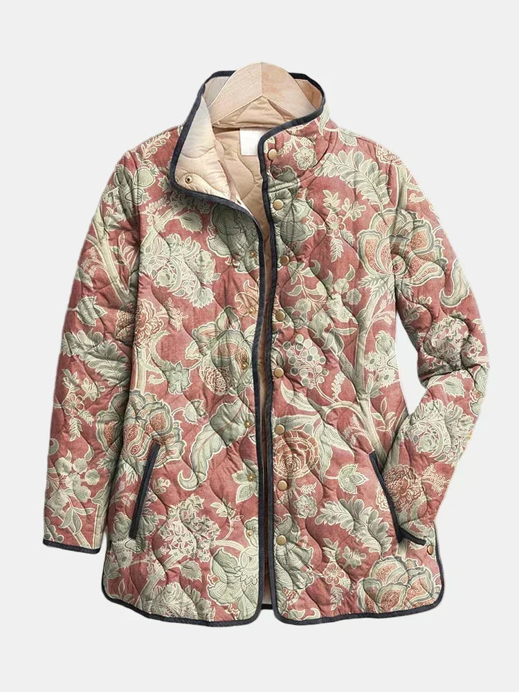 Naya | Veste Matelassée Florale Vintage Décontractée