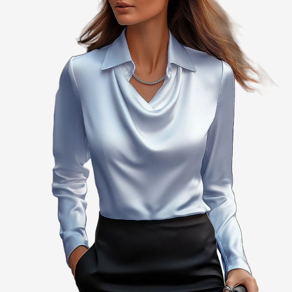 VIDAL BORDEAUX | BLOUSE DRAPÉE COL COWL POUR FEMMES