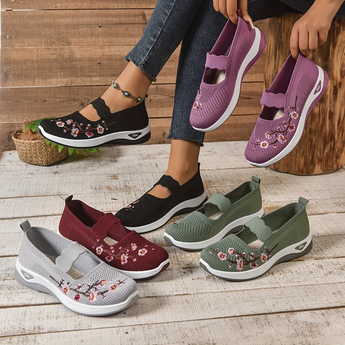 MOREAU LYON | BASKETS FLORALE EMBROIDÉES POUR FEMMES