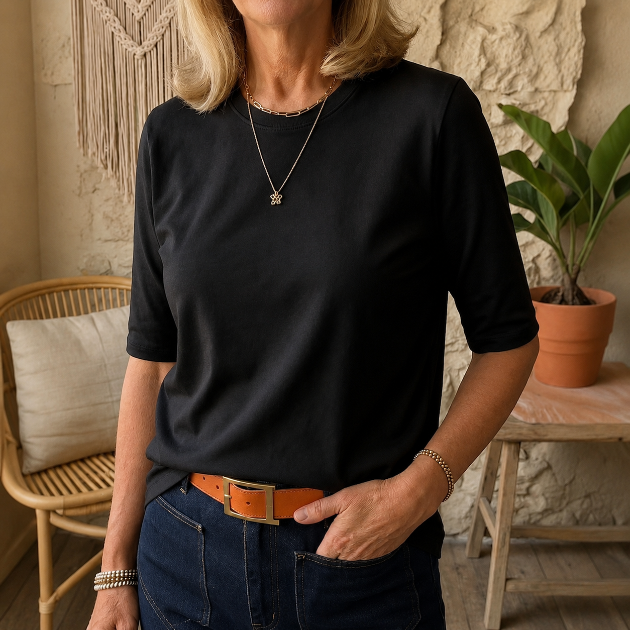 VIDAL BORDEAUX | T-SHIRT À MANCHES MI-LONGUES POUR FEMMES