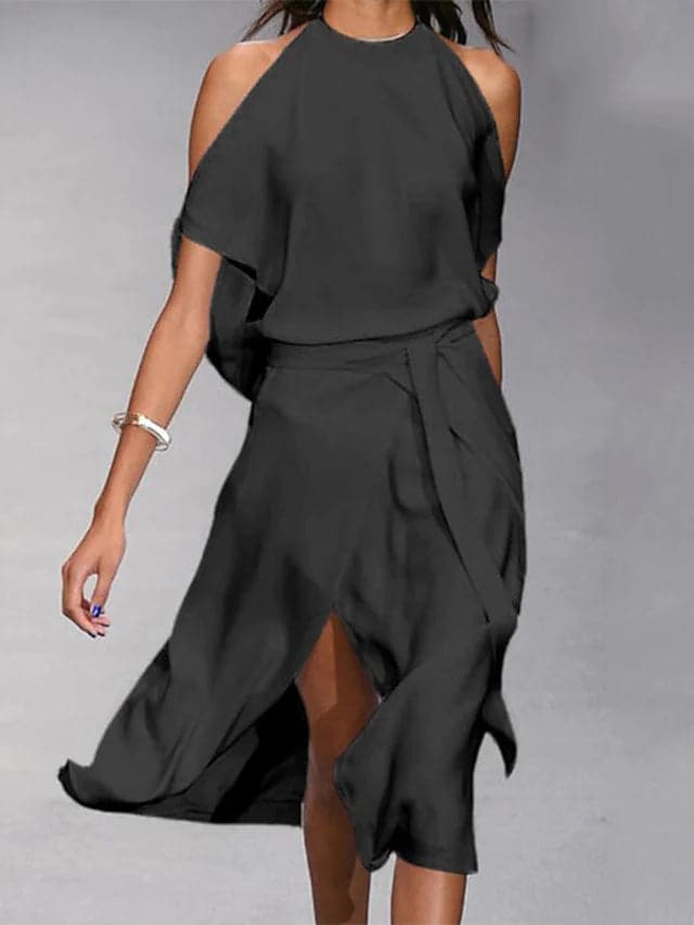 MOREAU LYON | CHIC CLASSIQUE ROBE MIDI ÉLÉGANTE POUR FEMMES