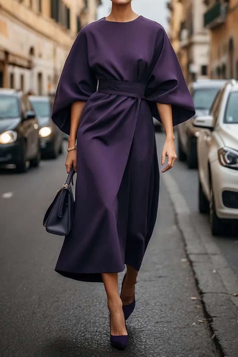 Robe Taille Élégante Uni