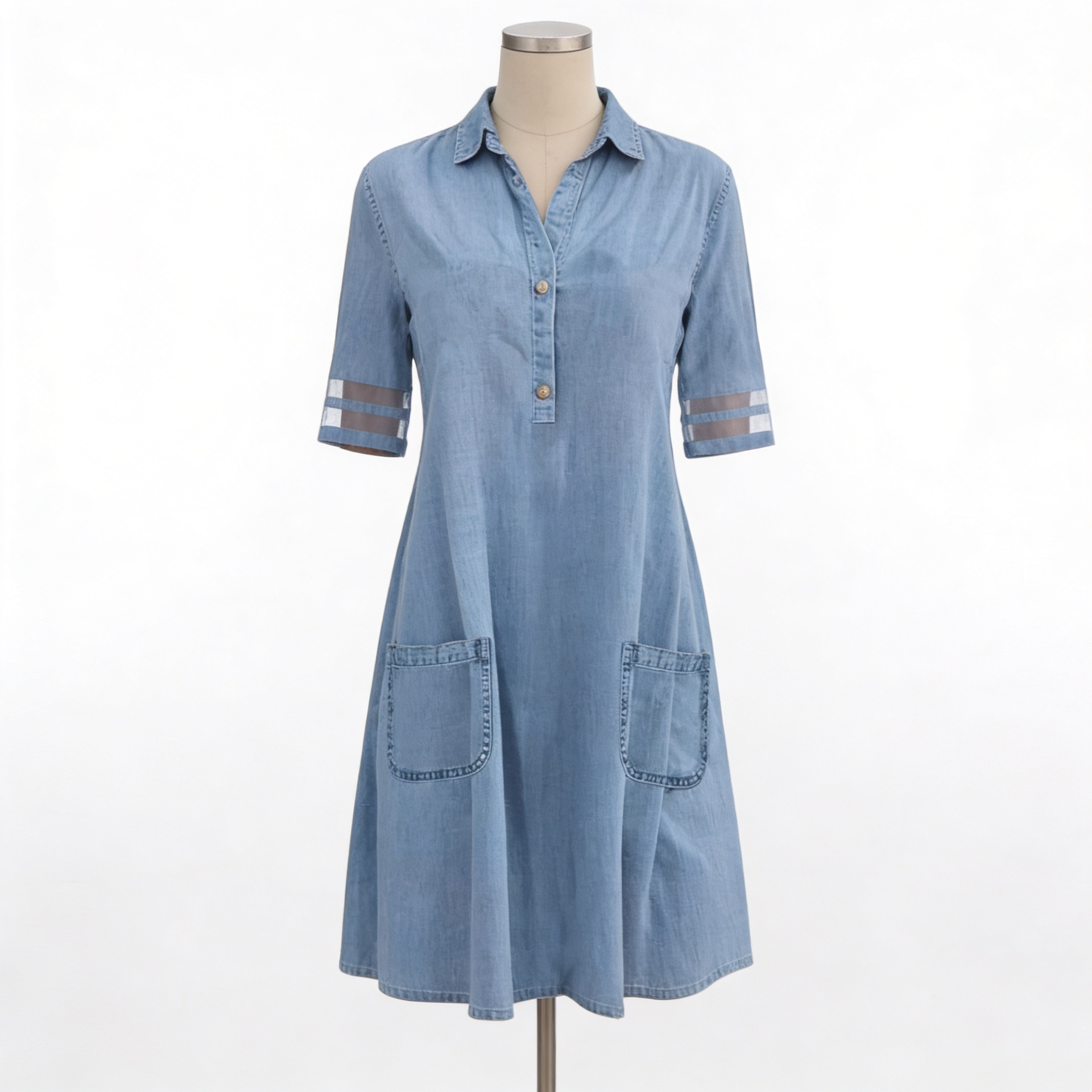 MOREAU LYON | ROBE CHEMISIER EN DENIM CLASSIQUE POUR FEMMES