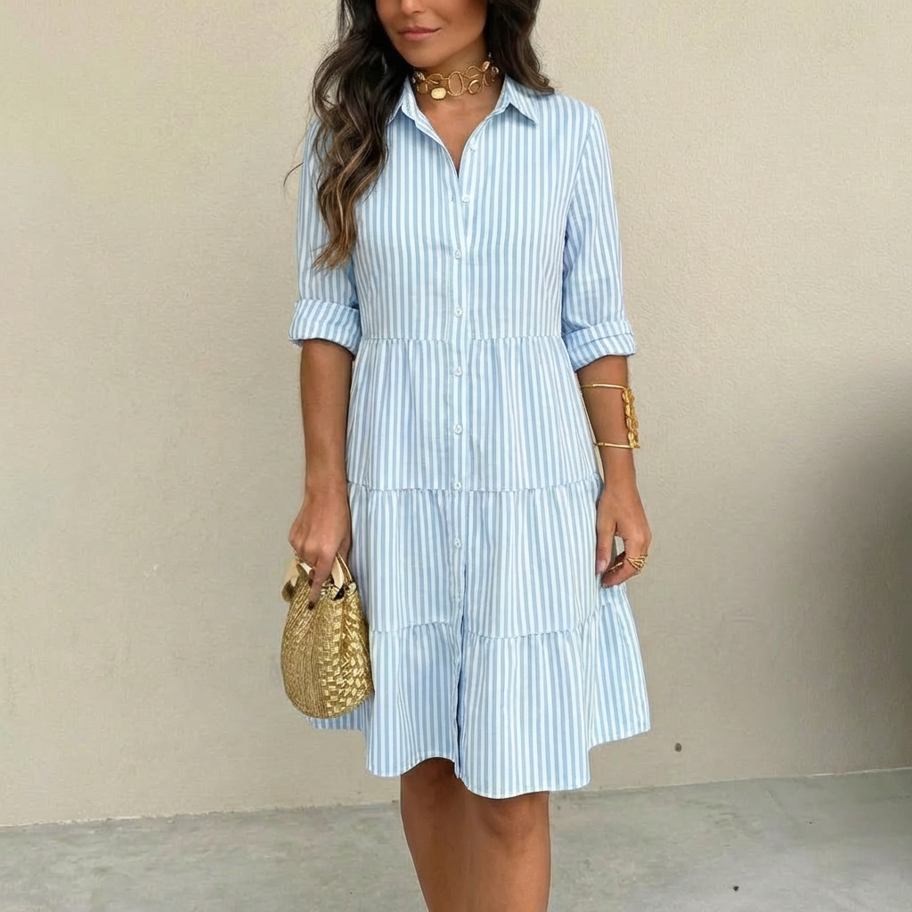 MOREAU LYON | ROBE À BOUTONS RAYÉE POUR FEMMES