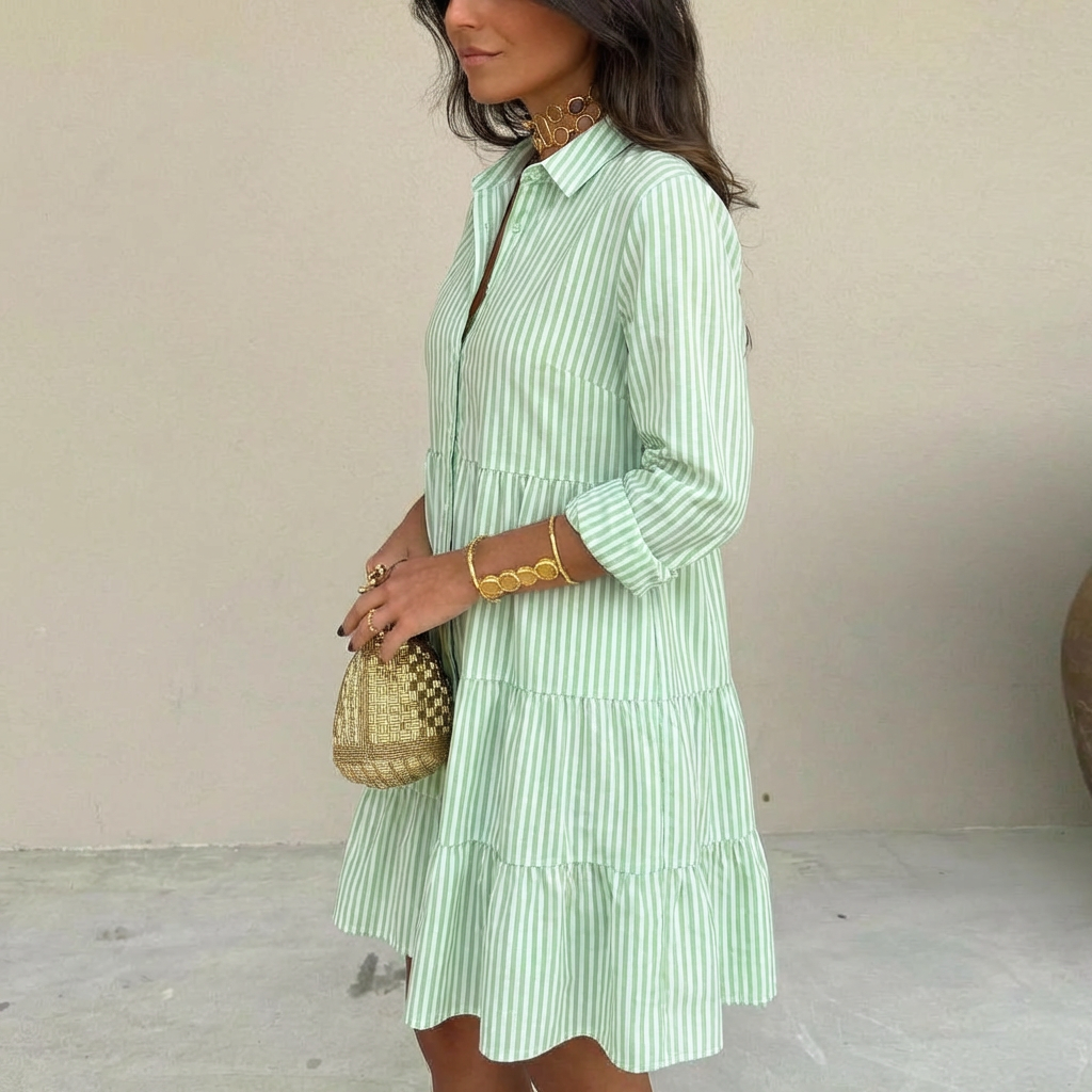 MOREAU LYON | ROBE À BOUTONS RAYÉE POUR FEMMES