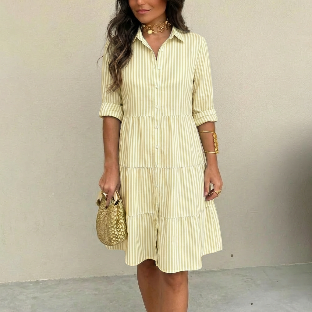MOREAU LYON | ROBE À BOUTONS RAYÉE POUR FEMMES