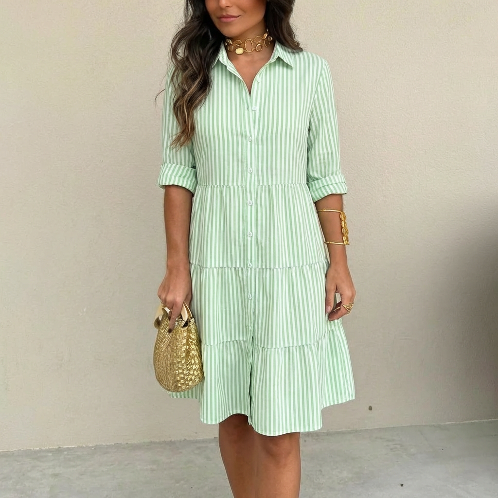 MOREAU LYON | ROBE À BOUTONS RAYÉE POUR FEMMES