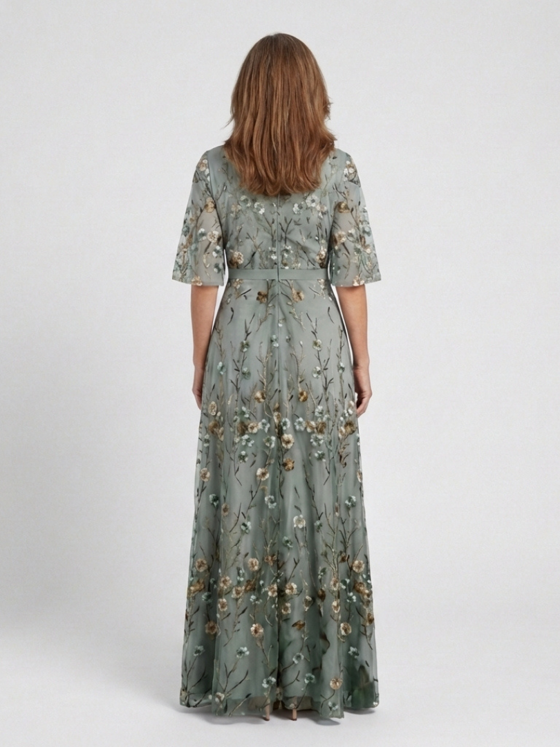 MOREAU LYON | ROBE MAXI À COL EN V FLORAL POUR FEMMES