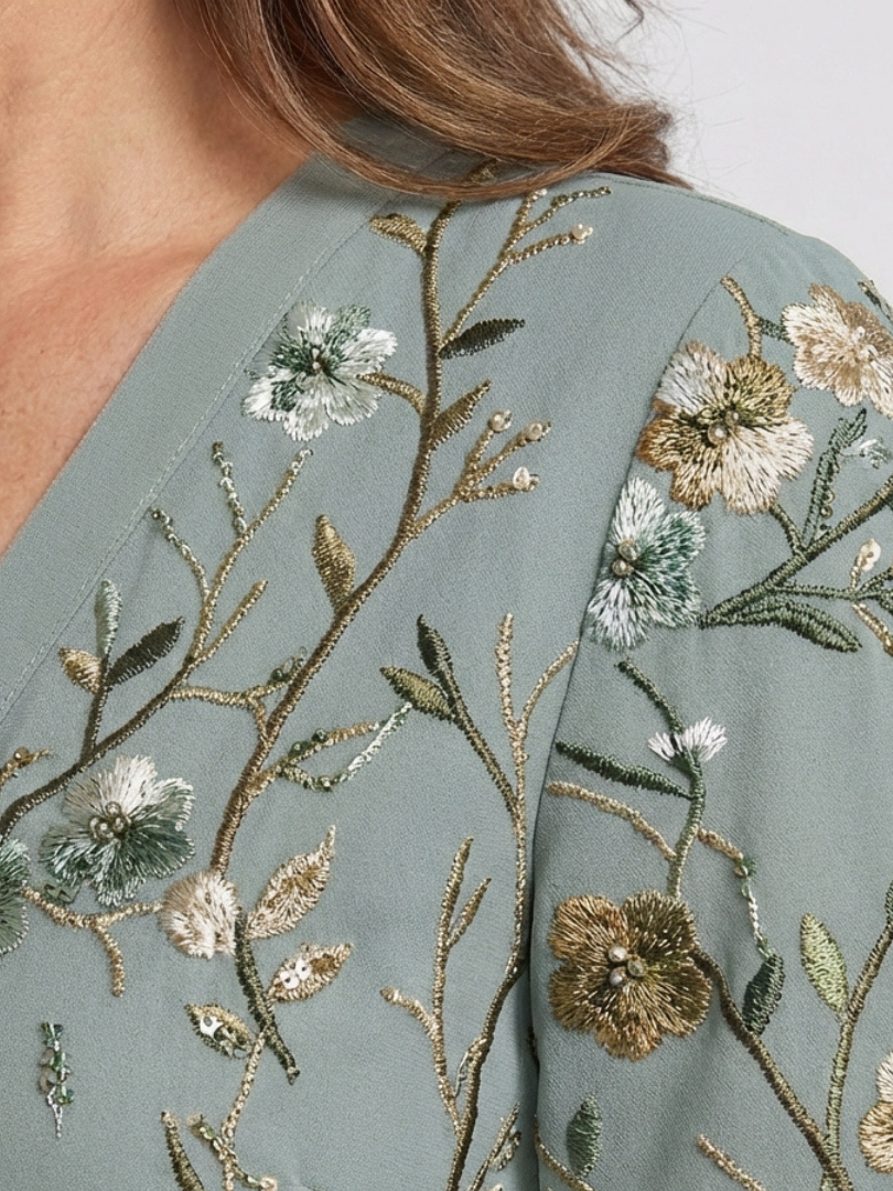 MOREAU LYON | ROBE MAXI À COL EN V FLORAL POUR FEMMES