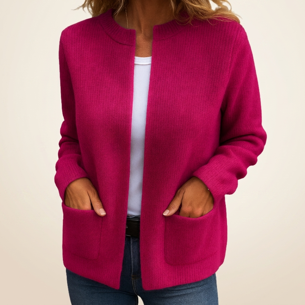 VIDAL BORDEAUX | GILET EN TRICOT À FERMETURE ÉCLAIR POUR FEMMES