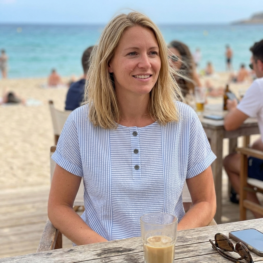 VIDAL BORDEAUX | BLOUSE À BOUTONS RAYÉE POUR FEMMES
