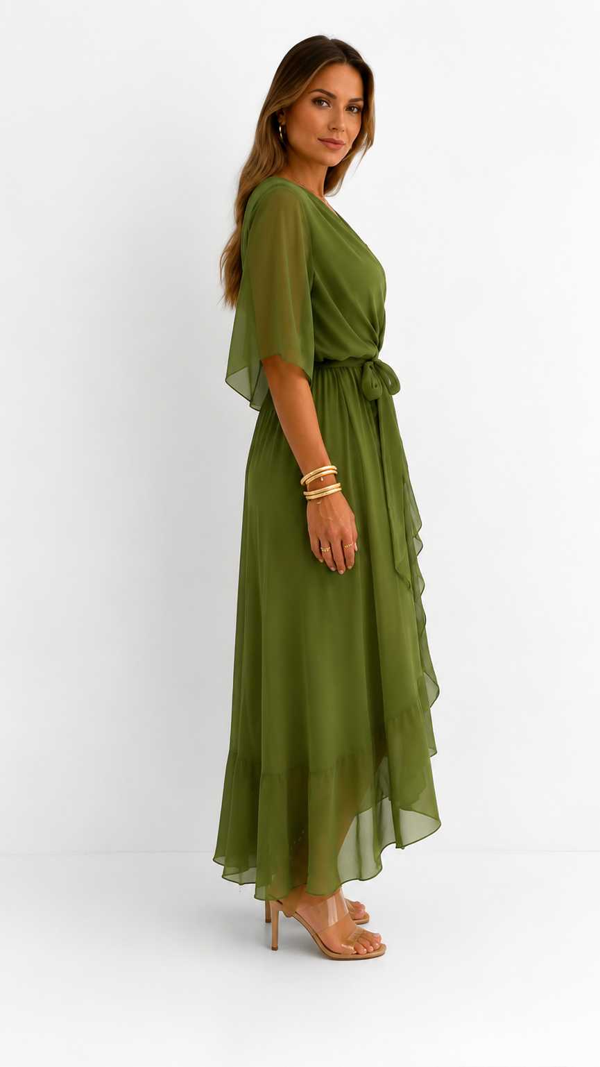 MOREAU LYON | ROBE EN CHIFFON À ENVELOPPER POUR FEMMES