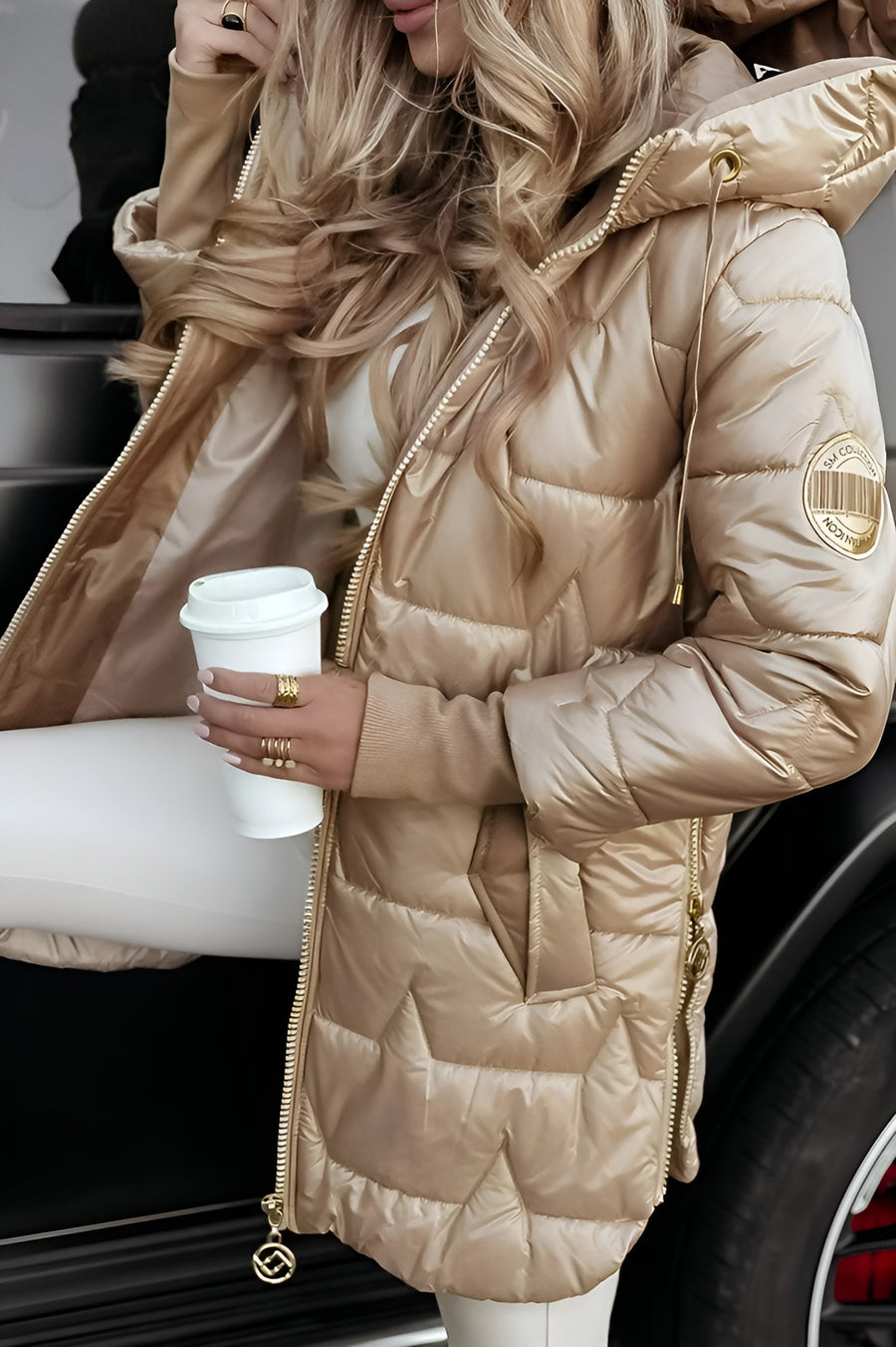 Béatrice — Manteau Matelassé à Capuche