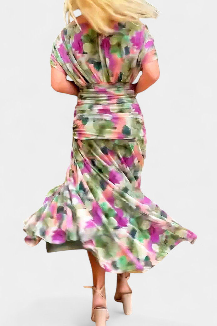 MOREAU LYON | CHIC ROBE MAXI À COL EN V POUR FEMMES