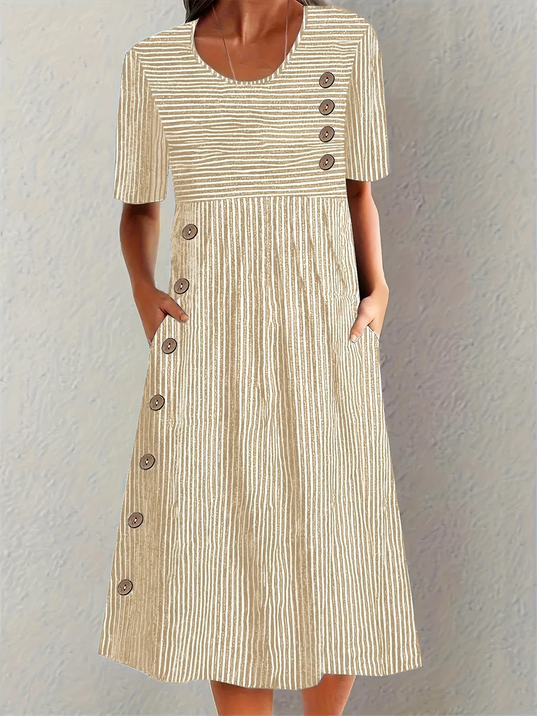 MOREAU LYON | ROBE RAYÉE CLASSIQUE POUR FEMMES
