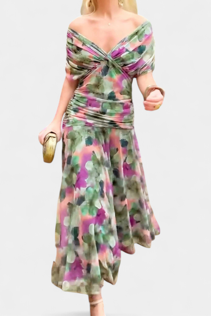 MOREAU LYON | CHIC ROBE MAXI À COL EN V POUR FEMMES