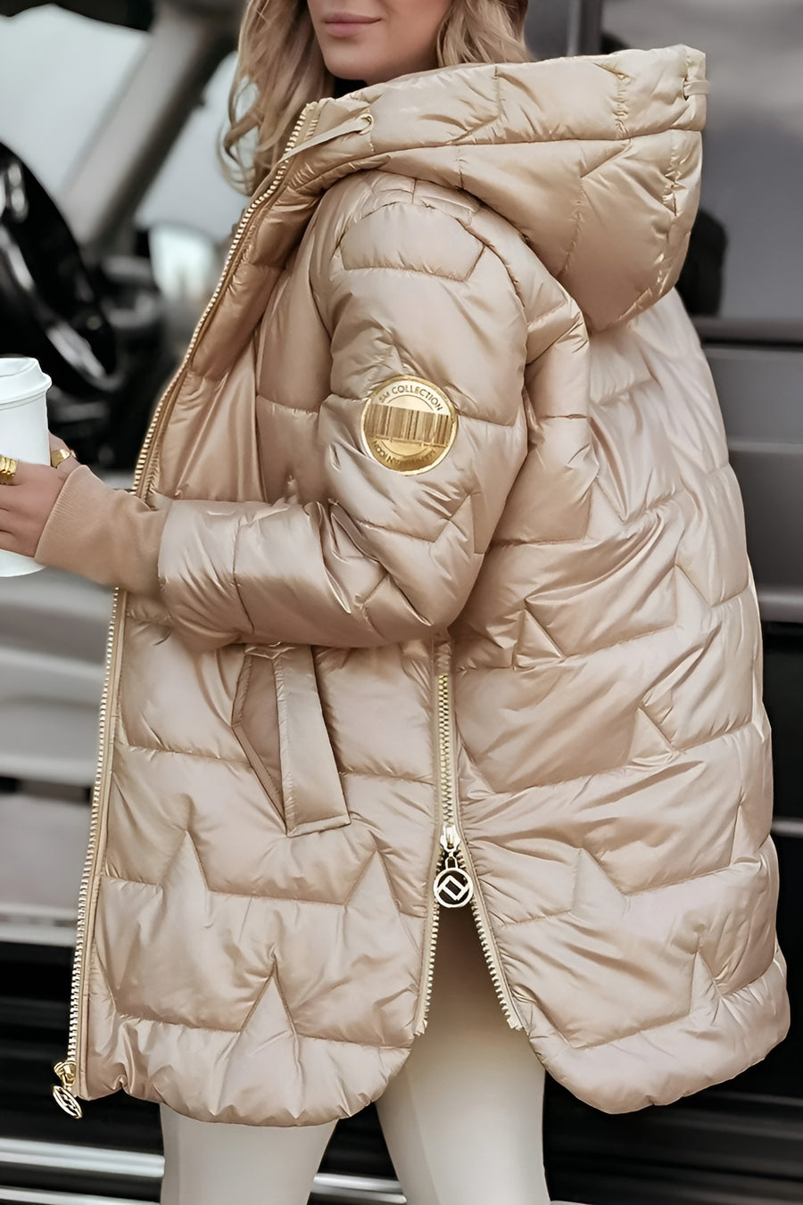 Béatrice — Manteau Matelassé à Capuche
