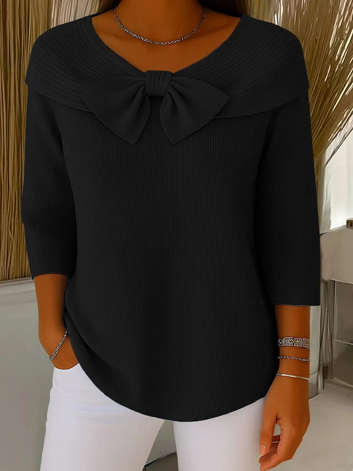 Tivella™ | Pull avec Nœud et Encolure Ronde