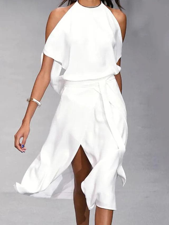 MOREAU LYON | CHIC CLASSIQUE ROBE MIDI ÉLÉGANTE POUR FEMMES