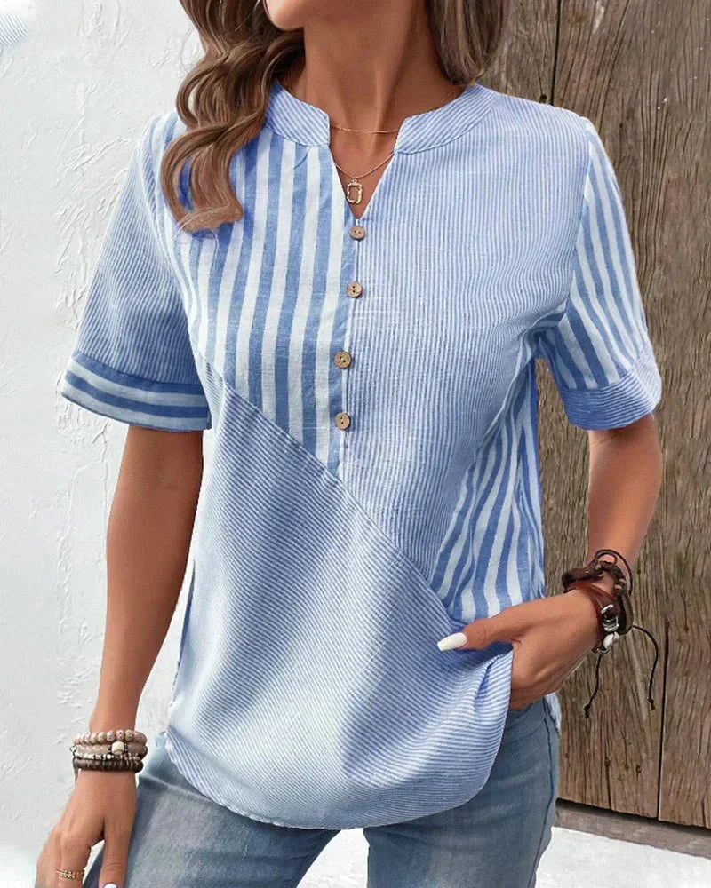 VIDAL BORDEAUX | BLOUSE RAYÉE ÉLÉGANTE FOR WOMEN