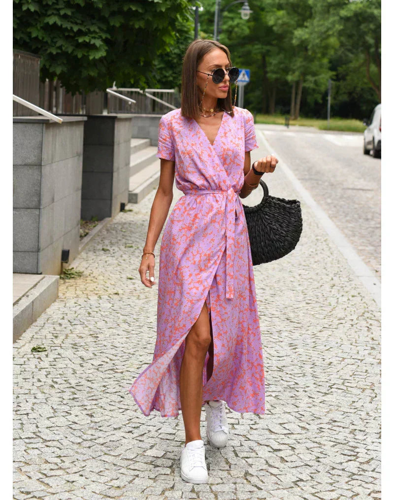MOREAU LYON | ROBE ÉLÉGANTE À COL EN V POUR FEMME
