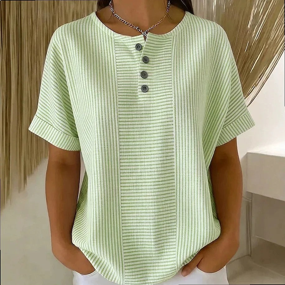 VIDAL BORDEAUX | BLOUSE À BOUTONS RAYÉE POUR FEMMES