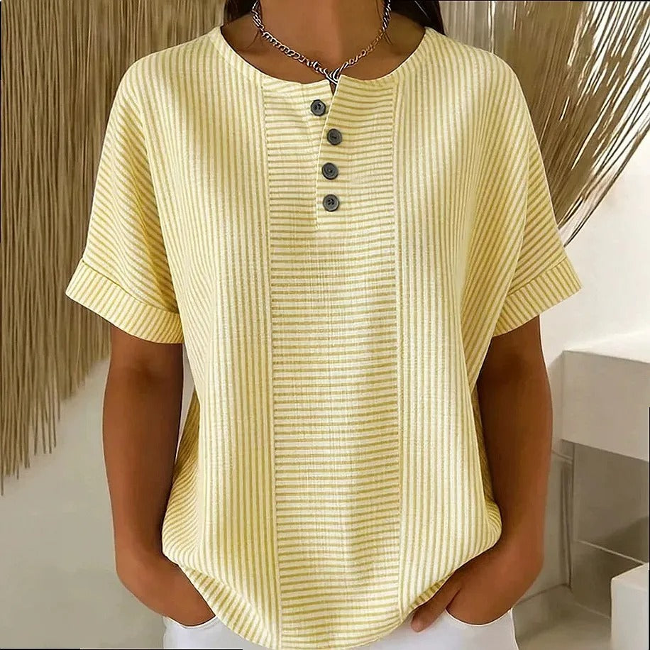 VIDAL BORDEAUX | BLOUSE À BOUTONS RAYÉE POUR FEMMES