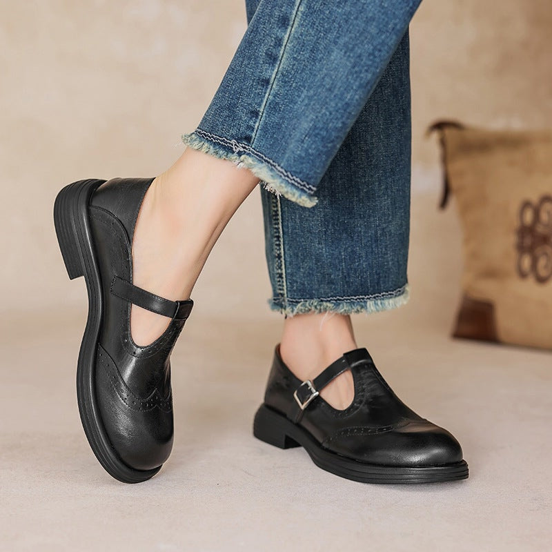 Bernadette | Mary Janes T-Strap Brogue Intemporelles