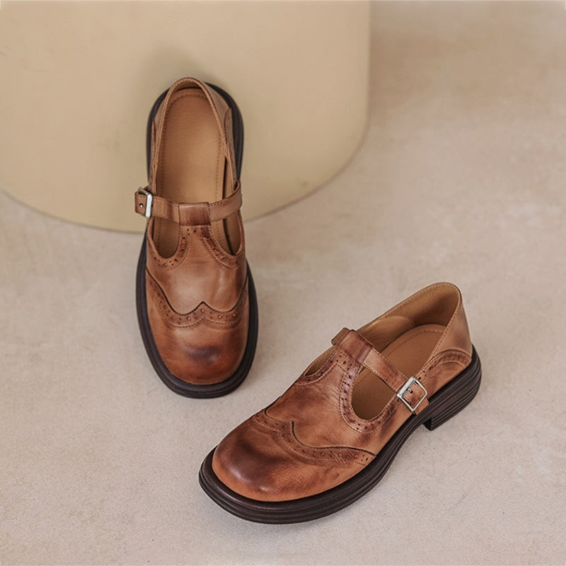 Bernadette | Mary Janes T-Strap Brogue Intemporelles