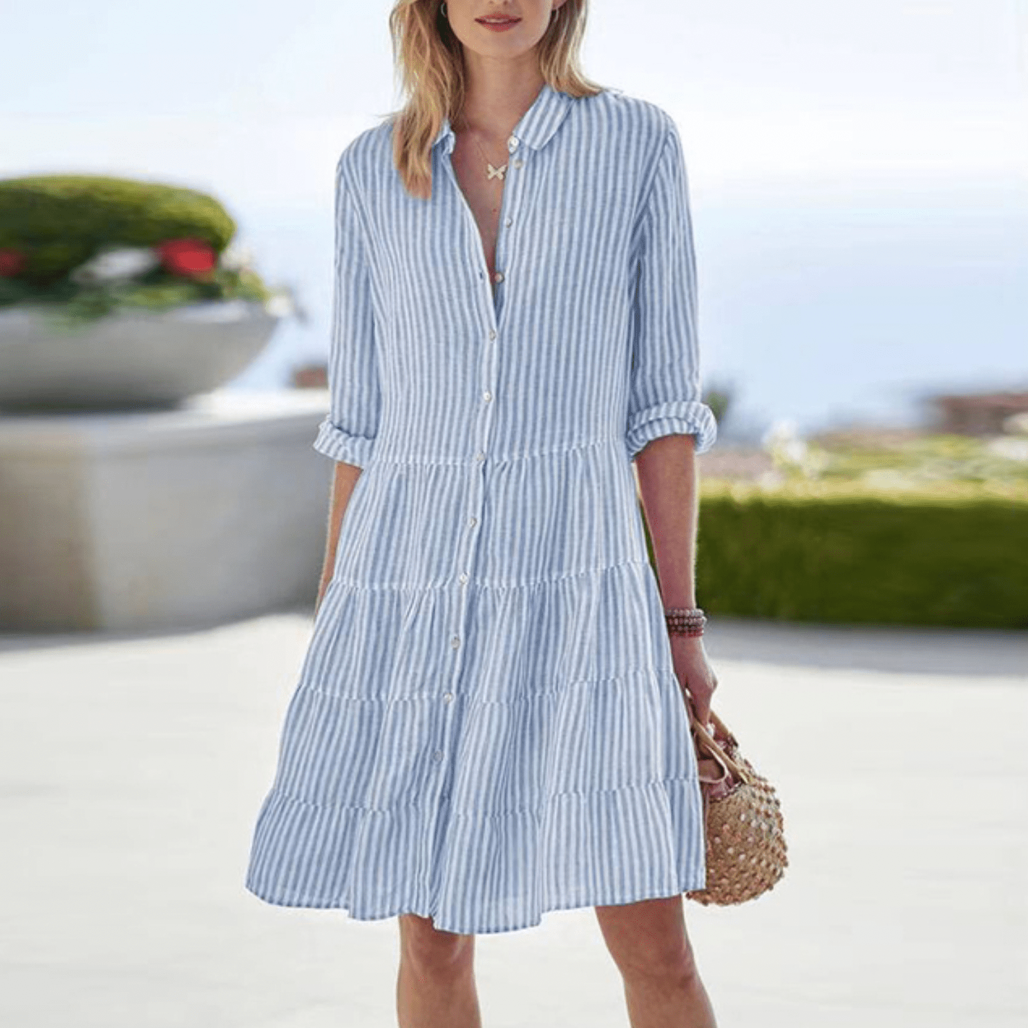 MOREAU LYON | ROBE A-LINE RAYÉE POUR FEMMES