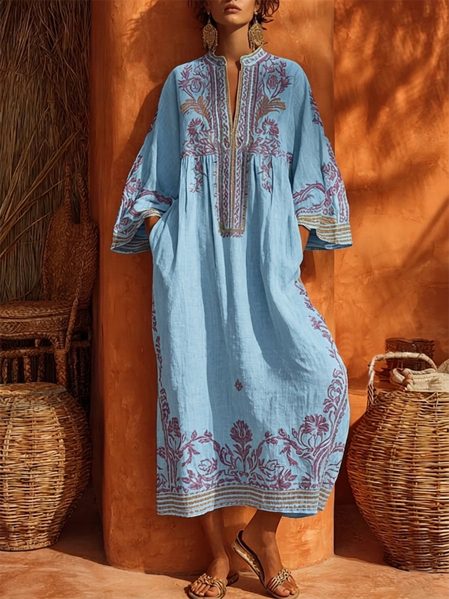 VIDAL BORDEAUX | ROBE BRODÉE FLUIDE POUR FEMMES
