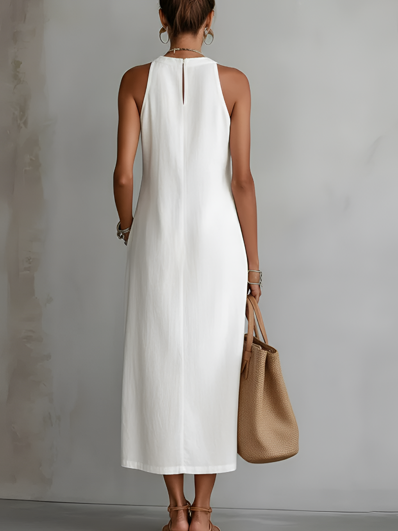 MOREAU LYON | ROBE MIDI SANS MANCHES ÉLÉGANTE POUR FEMMES