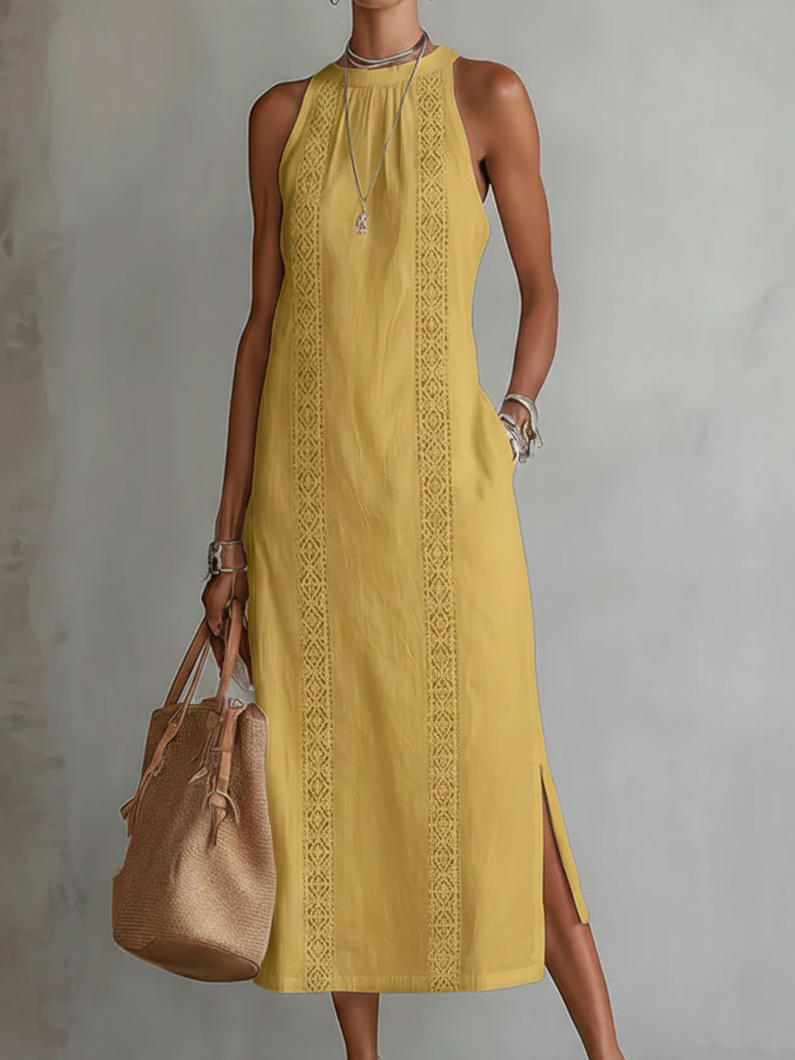 MOREAU LYON | ROBE MIDI SANS MANCHES ÉLÉGANTE POUR FEMMES