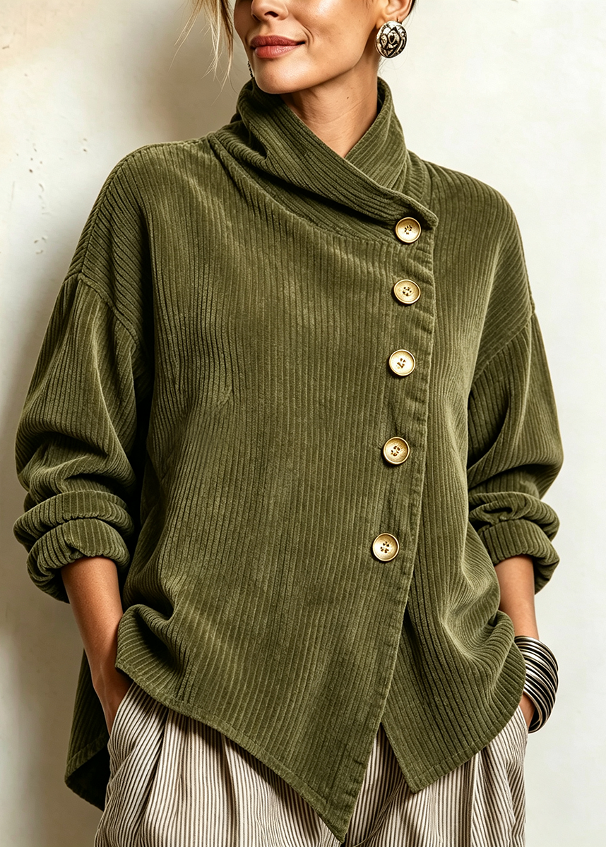 Sylvie – Veste Oversize avec Col Enveloppant et Boutons