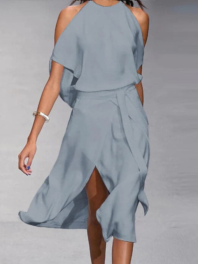 MOREAU LYON | CHIC CLASSIQUE ROBE MIDI ÉLÉGANTE POUR FEMMES