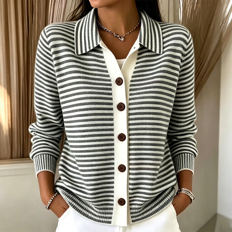 Wren™ | Cardigan Tricot Rayé