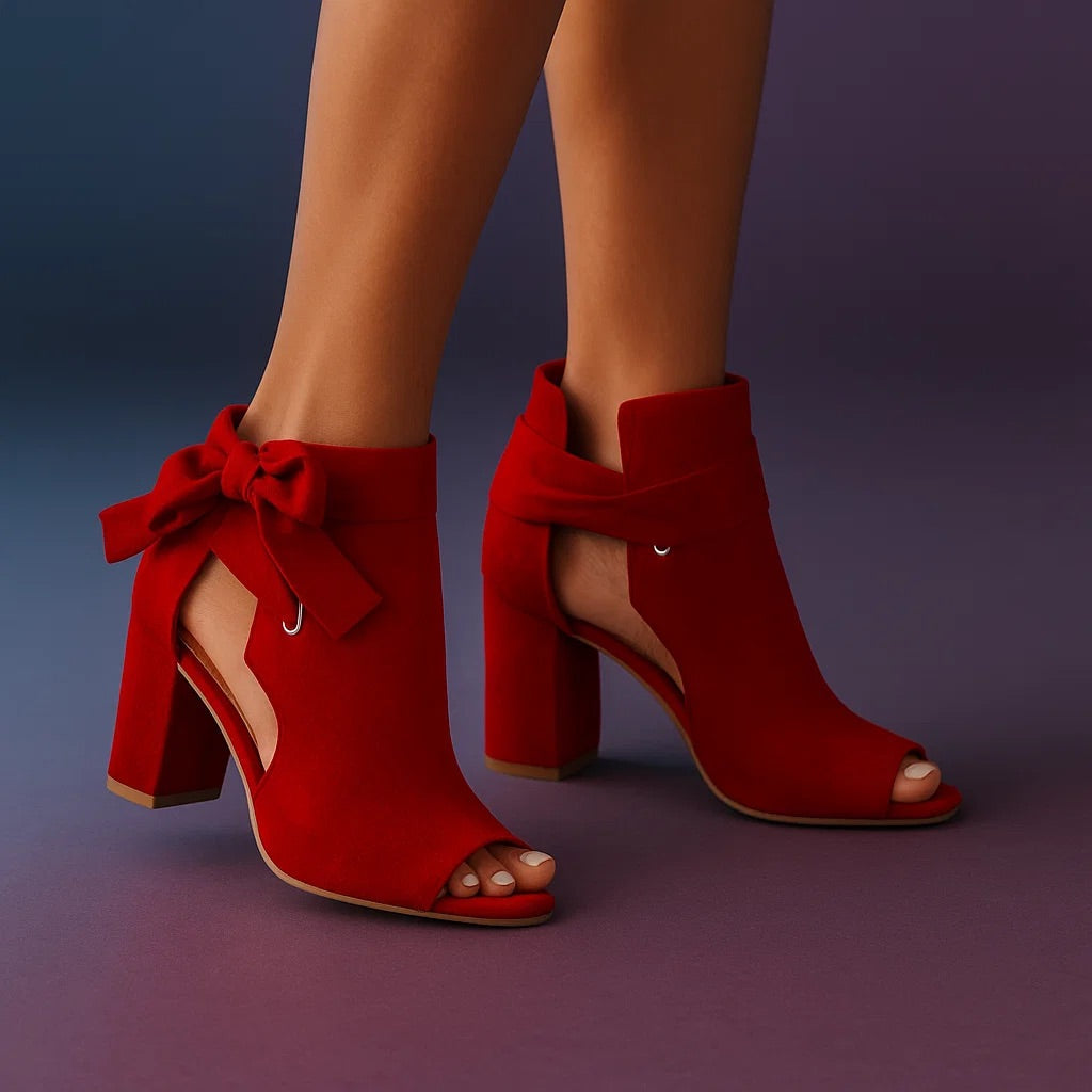 MOREAU LYON | TALON BLOC PEEP-TOE EN DAIM POUR FEMME