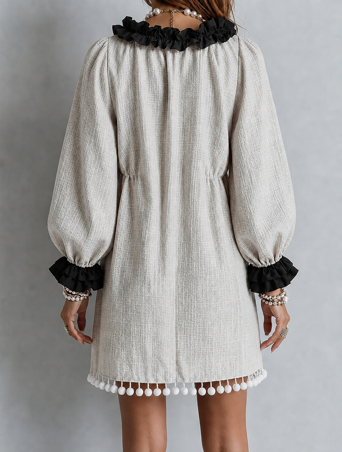 Vera | Robe Mini à Manches Bouffantes avec Volants
