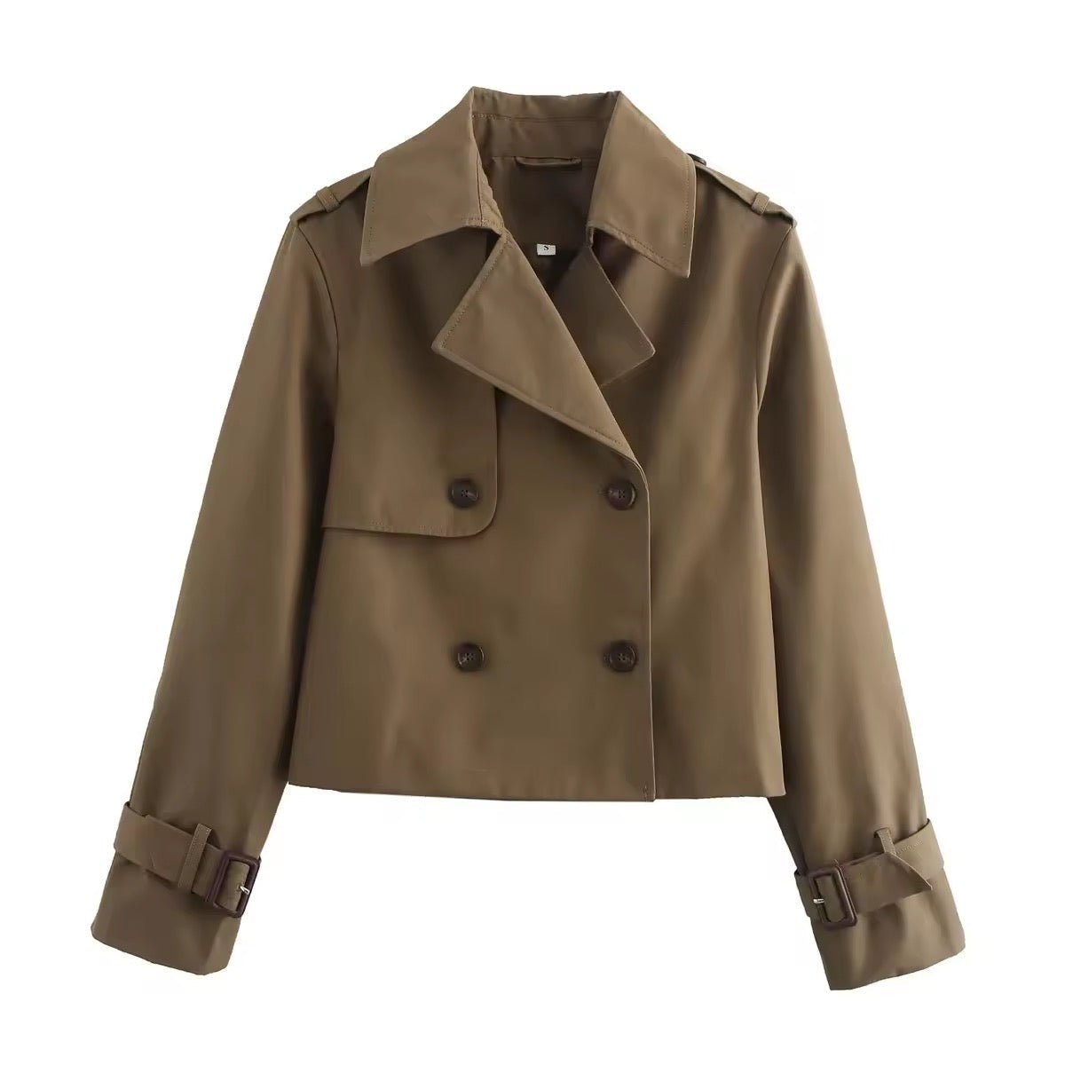 Eugenia | Trench Coat Cropped à Double Boutonnage