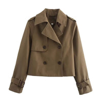 Eugenia | Trench Coat Cropped à Double Boutonnage