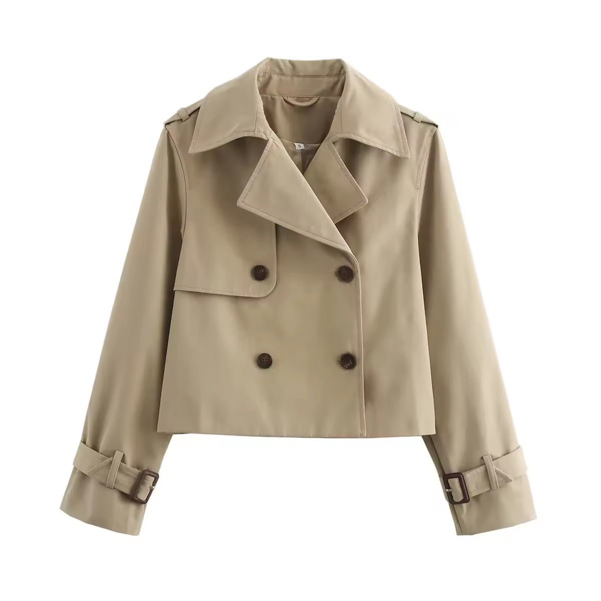Eugenia | Trench Coat Cropped à Double Boutonnage