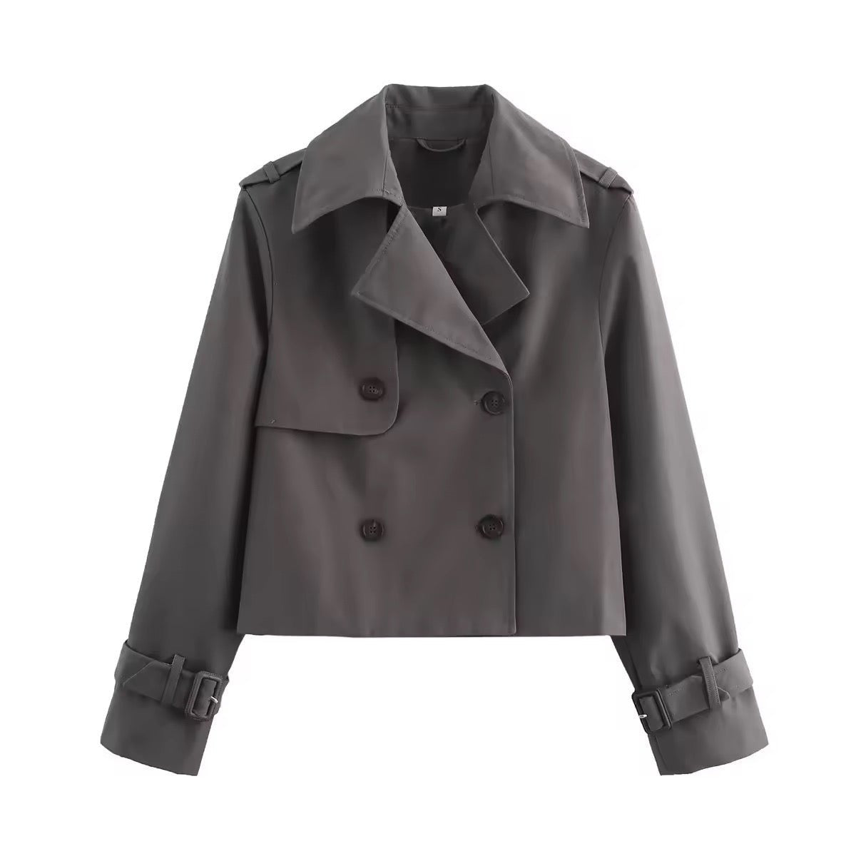 Eugenia | Trench Coat Cropped à Double Boutonnage