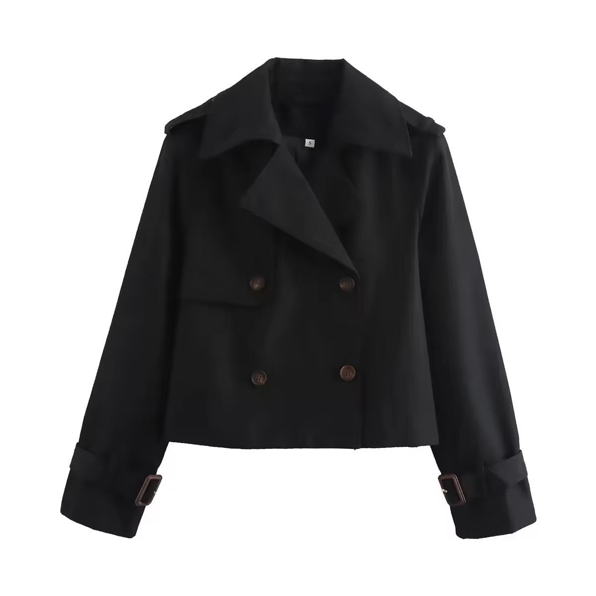 Eugenia | Trench Coat Cropped à Double Boutonnage
