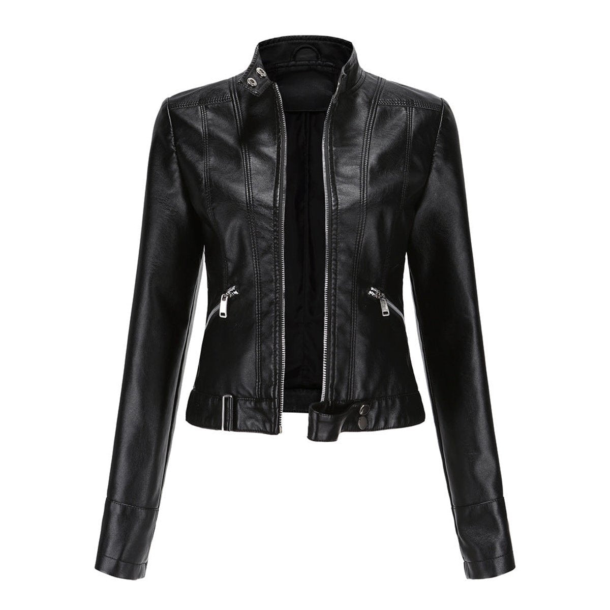 Linnea | Veste Moto à Col Montant Crop